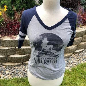 Disney Little Mermaid Baseball Style V-Neck Shirt